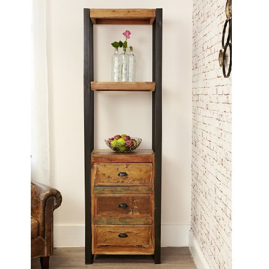 London Urban Chic Wooden Alcove Bookcase With 3 Drawers_2