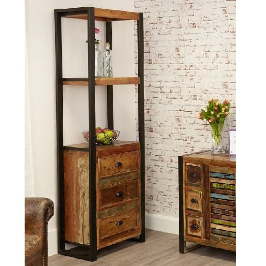 London Urban Chic Wooden Alcove Bookcase With 3 Drawers_1