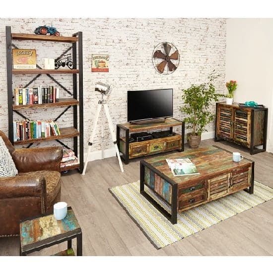 London Urban Chic Wooden Storage Coffee Table With 4 Doors_5