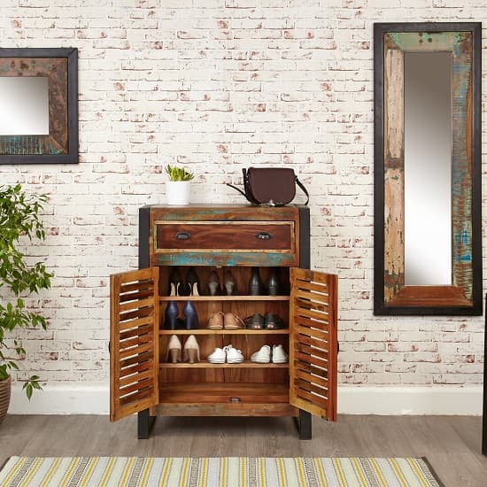 London Urban Chic Wooden Shoe Cabinet With 2 Doors_2