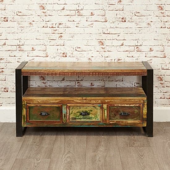 London Urban Chic Wooden TV Stand With 3 Drawers_4