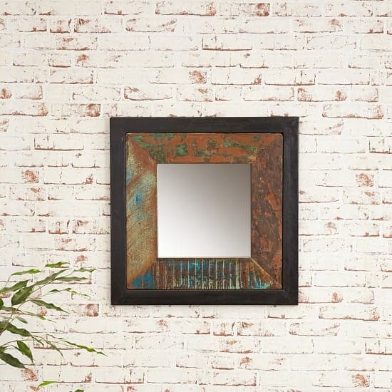 London Urban Chic Wooden Square Wall Mirror