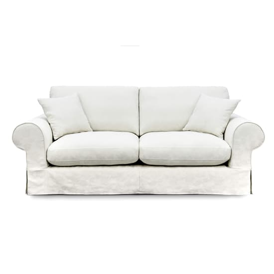 Amarillo Fabric 2 Seater Sofa In White_2