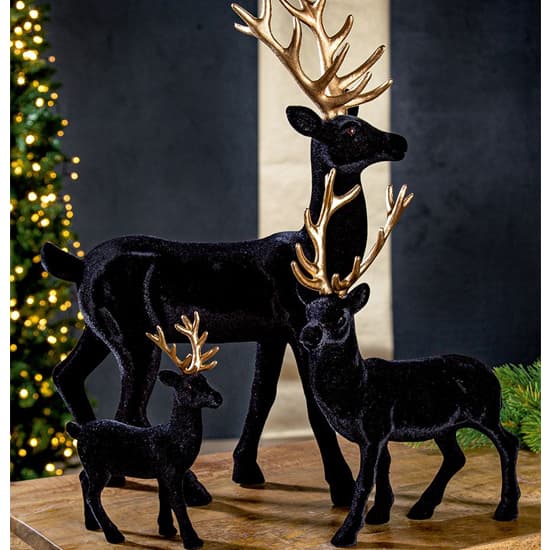 Amarillo Sinthetical Deer Harry Sculpture In Black_3