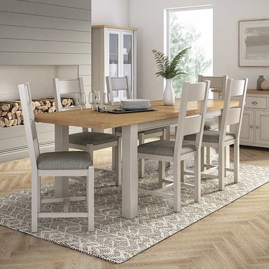 Amberley Large Wooden Extending Dining Table In Grey Oak_2