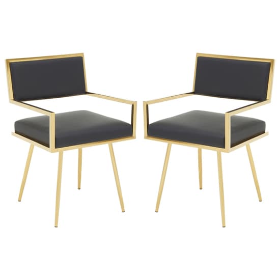 Azaltro Black Leather Effect Dining Chairs In A Pair_1