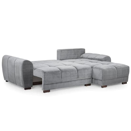 Ambon Plush Velvet Corner Sofabed Universal In Grey_2