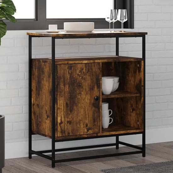 Ambon Wooden Sideboard With 1 Doors In Smoked Oak_1