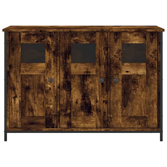 Ambon Wooden Sideboard With 3 Doors In Smoked Oak_4
