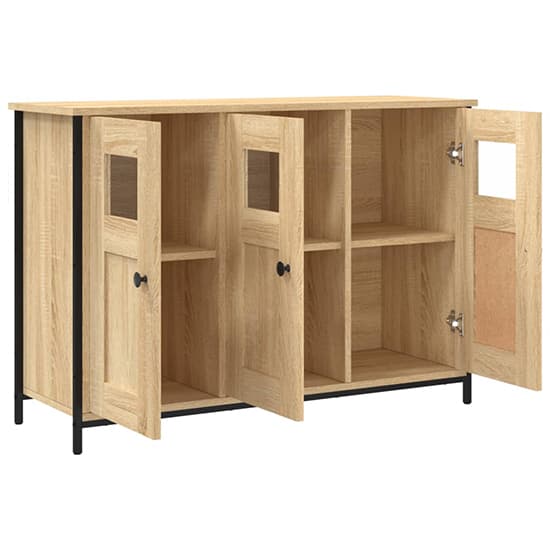 Ambon Wooden Sideboard With 3 Doors In Sonoma Oak_3
