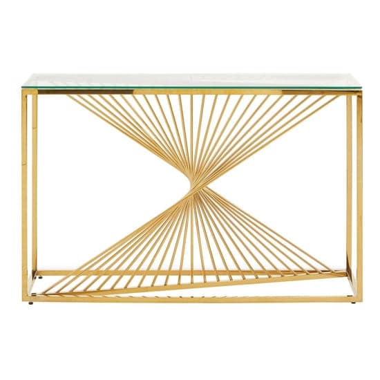Amelia Clear Glass Console Table With Gold Metal Base_1