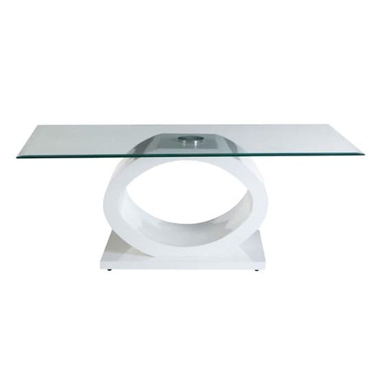 Amelia Clear Glass Top Coffee Table With White High Gloss Base_2