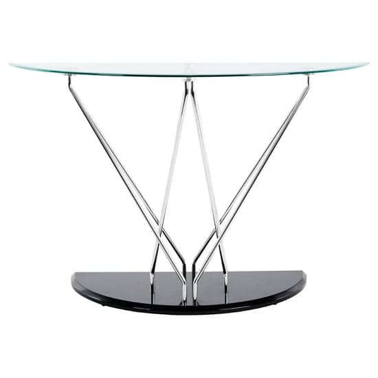 Amelia Half Moon Clear Glass Top Console Table With Black Base_4