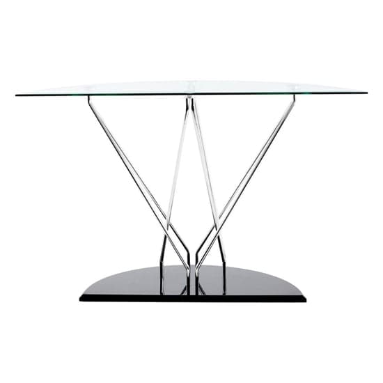 Amelia Half Moon Clear Glass Top Console Table With Black Base_5