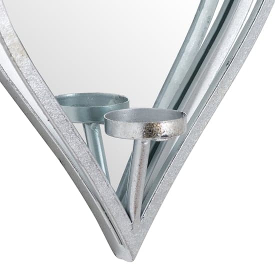 Amelia Small Mirrored Heart Candle Holder In Silver_2