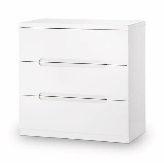 Magaly Modern Chest Of Drawers Small In White High Gloss