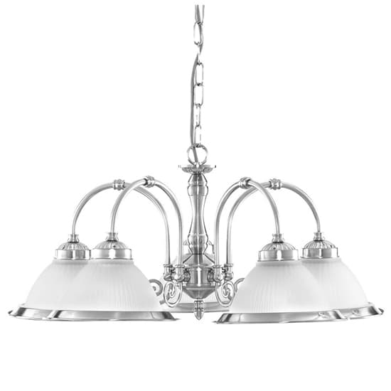 American 5 Lights Ceiling Pendant Light In Satin Silver_2