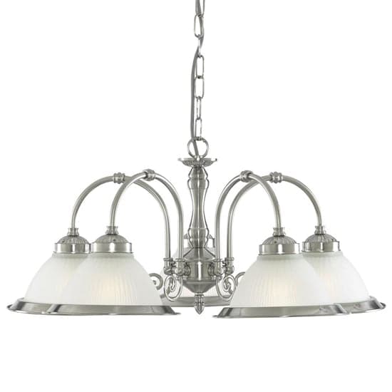 American 5 Lights Ceiling Pendant Light In Satin Silver_1
