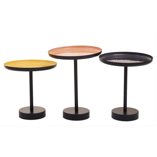 Amiga Enamel Top Nest Of 3 Tables In Gold And Black_2