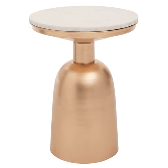 Amiga Round White Marble Top Side Table With Gold Base_2