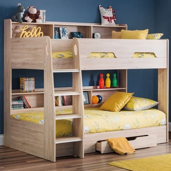Oihane Wooden Bunk Bed In Sonoma Oak Furniture in Fashion