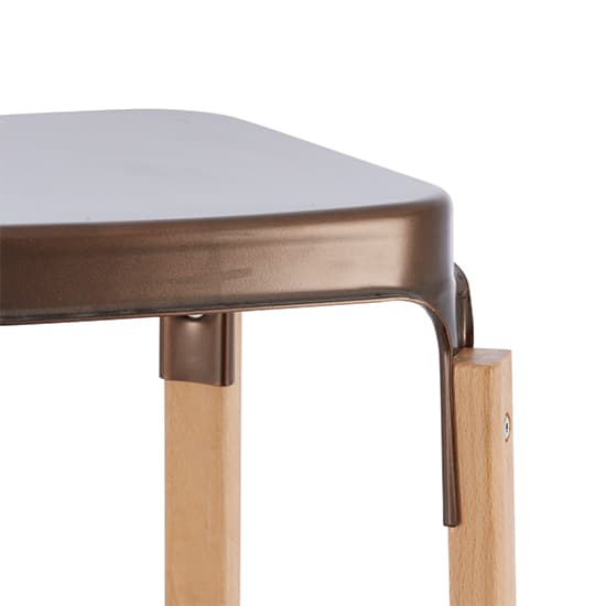 Amityville Antique Bronze 76cm Metal Fixed Bar Stools In Pair