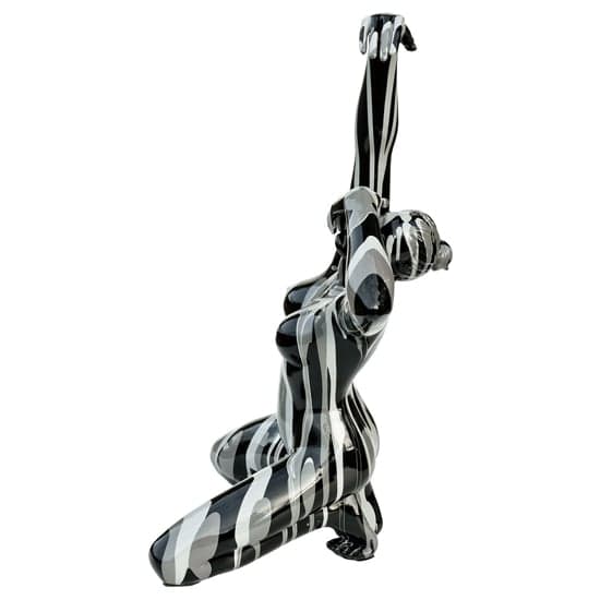 Amorous Yoga Lady Sculpture In Black And Grey_3
