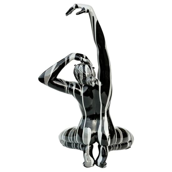 Amorous Yoga Lady Sculpture In Black And Grey_4