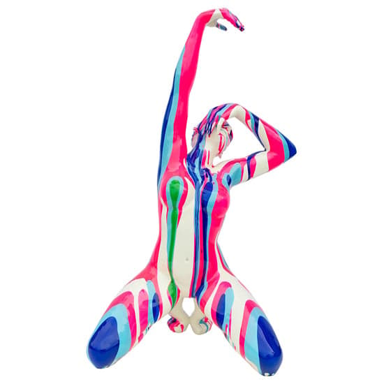 Amorous Yoga Lady Sculpture In Pink and Blue_2