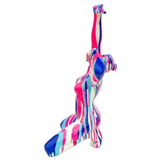 Amorous Yoga Lady Sculpture In Pink and Blue_3