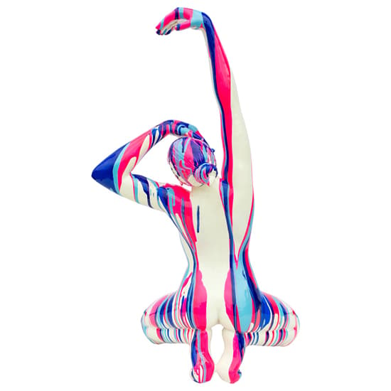 Amorous Yoga Lady Sculpture In Pink and Blue_4