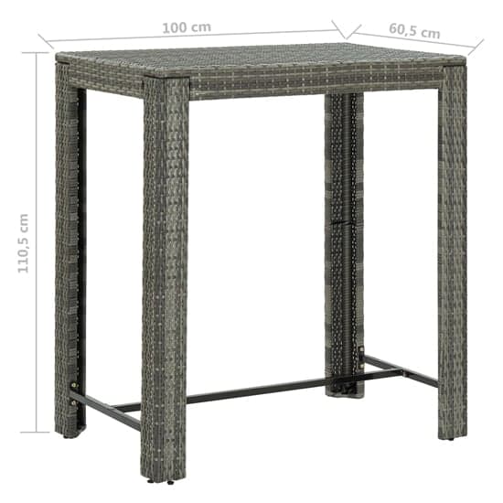 Amy Large Poly Rattan Bar Table With 4 Audriana Chairs In Grey_4