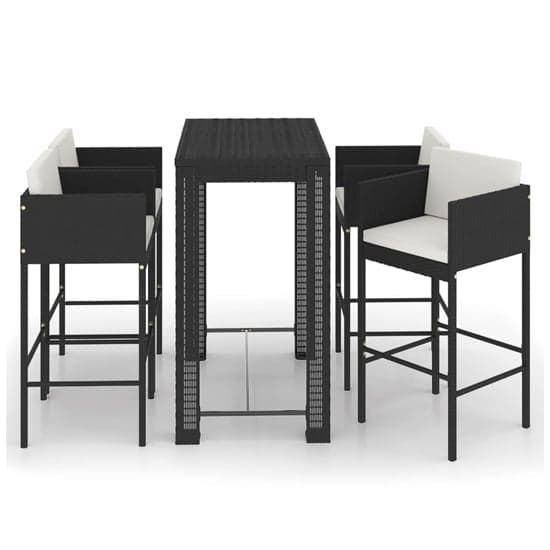 Amy Large Poly Rattan Bar Table With 4 Avyanna Chairs In Black_2