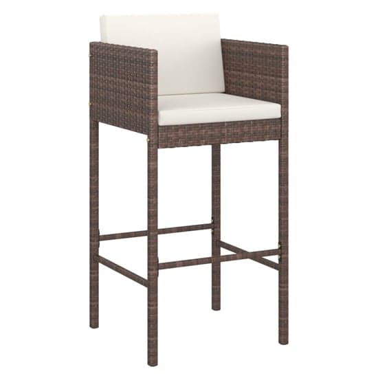 Amy Small Poly Rattan Bar Table With 2 Avyanna Chairs In Brown_4