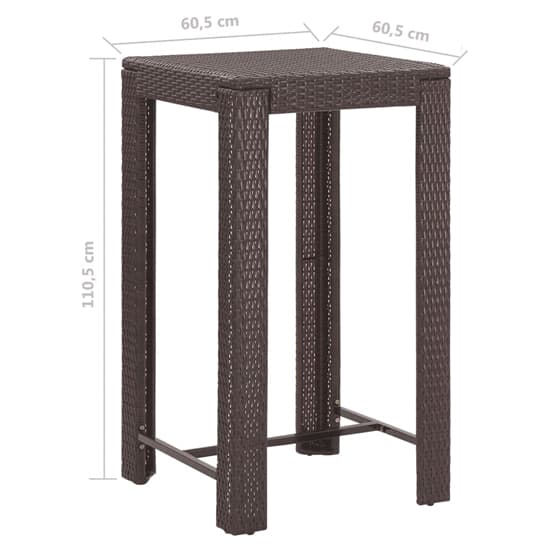 Amy Small Poly Rattan Bar Table With 2 Avyanna Chairs In Brown_5