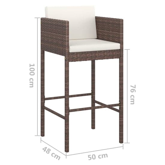 Amy Small Poly Rattan Bar Table With 2 Avyanna Chairs In Brown_6