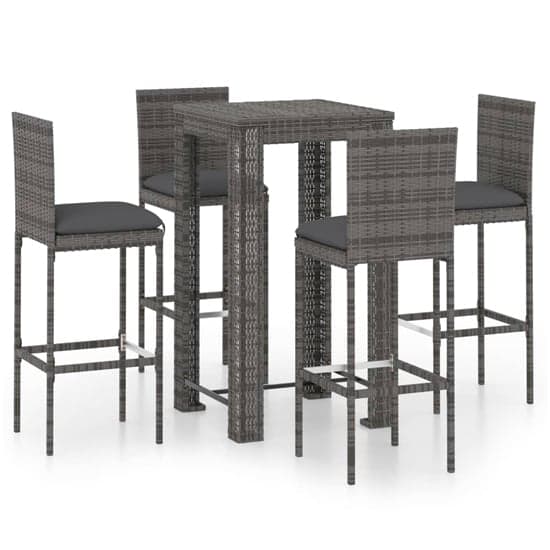 Amy Small Poly Rattan Bar Table With 4 Audriana Chairs In Grey_1