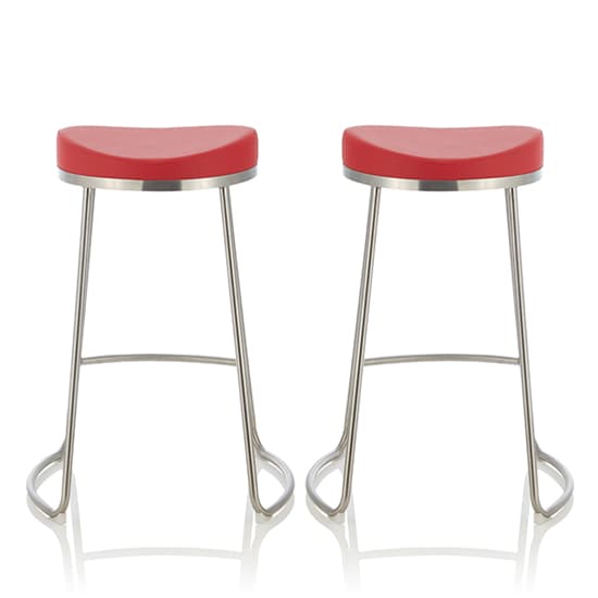 Anaheim Red Faux Leather Counter Height Bar Stools In Pair_1
