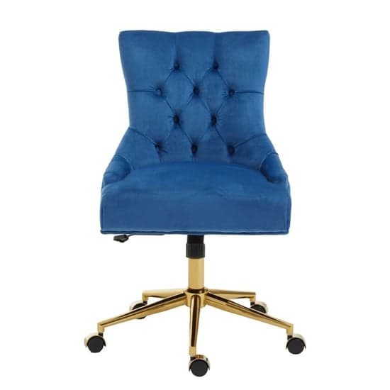 Anatolia Velvet Home And Office Chair In Blue_1