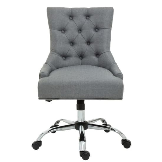 Anatolia Velvet Home And Office Chair With Chrome Base In Grey_2