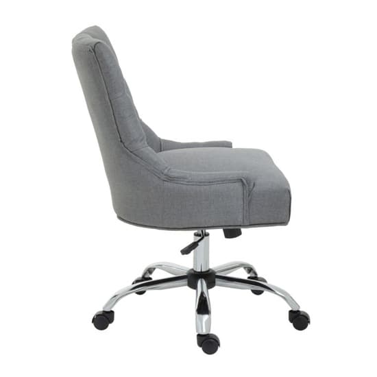 Anatolia Velvet Home And Office Chair With Chrome Base In Grey_3