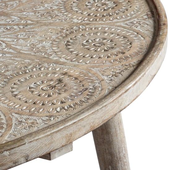 Andalusia Round Mango Wood Coffee Table In Natural And White_5