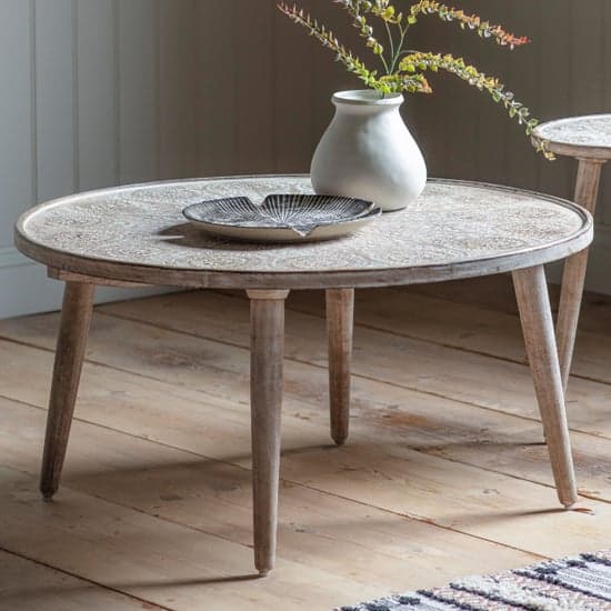 Andalusia Round Mango Wood Coffee Table In Natural And White_1