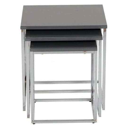 Cayuta Nest Of Tables In Grey Gloss With Chrome Legs_2