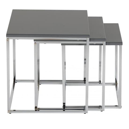 Cayuta Nest Of Tables In Grey Gloss With Chrome Legs_3