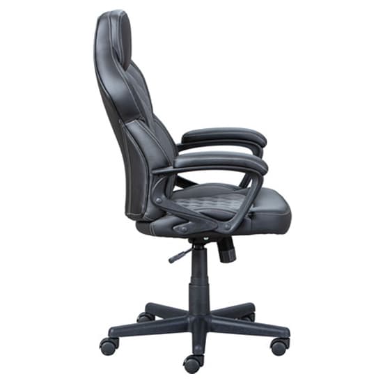 Ando Faux Leather Gaming Chair In Black And Grey_2