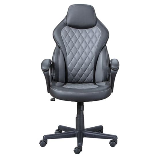 Ando Faux Leather Gaming Chair In Black And Grey_3
