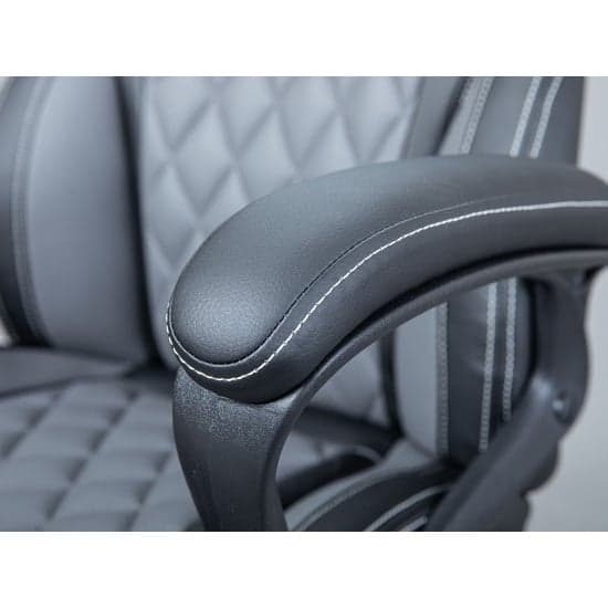 Ando Faux Leather Gaming Chair In Black And Grey_4
