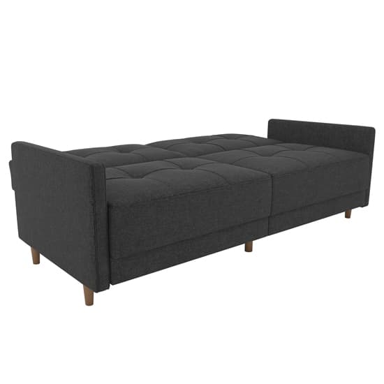 Andorra Linen Fabric Sofa Bed With Wooden Legs In Grey Furniture in