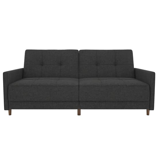 Andorra Linen Fabric Sofa Bed With Wooden Legs In Grey_6